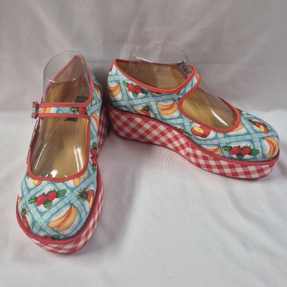 Hot Chocolate Design Shoes Kitsch Picnic Platforms HCD Size 8 EU 38 - Picture 2 of 12